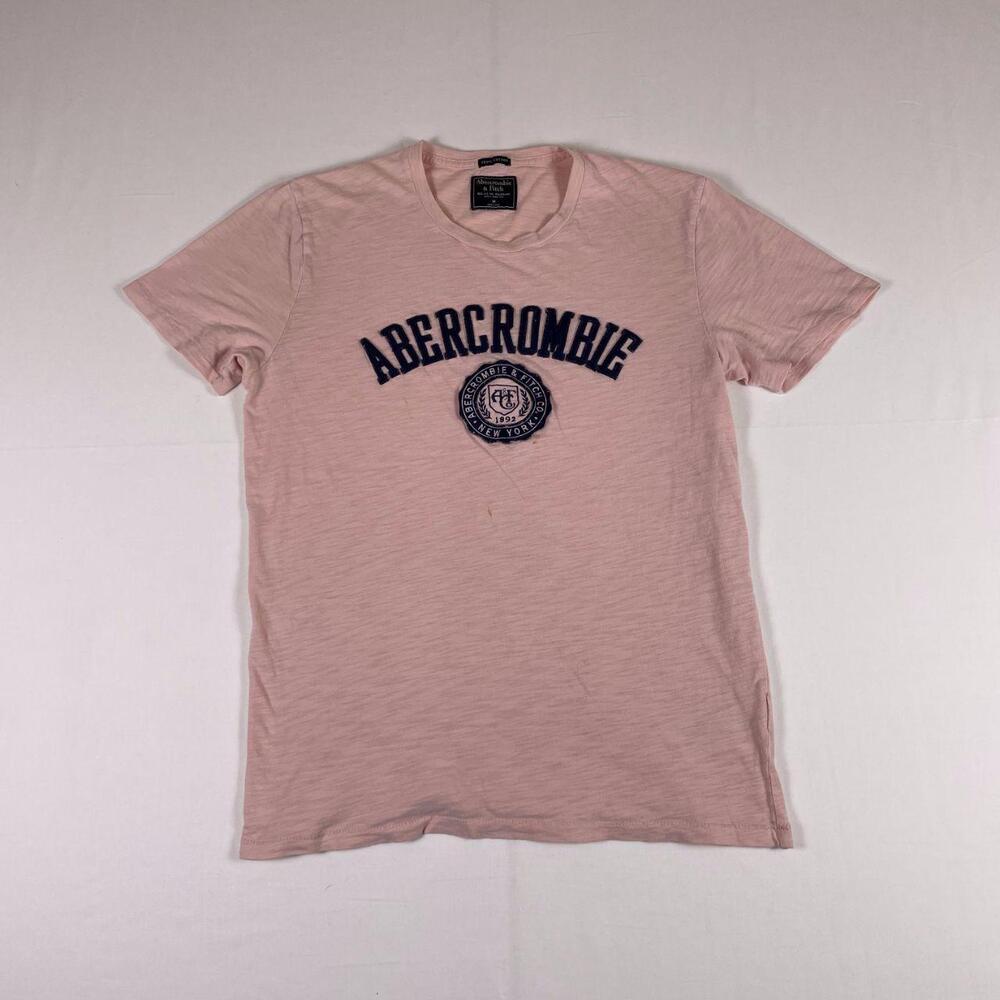 Abercrombie & Fitch Y2K Pink Spellout Tee Medium